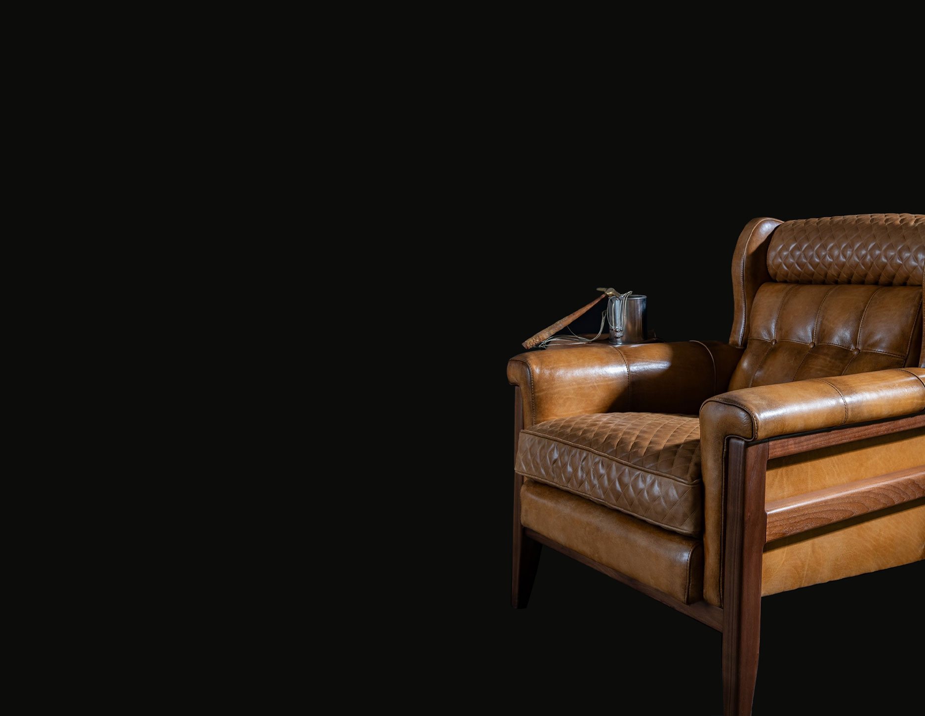 Detailed shot of a HM leather chair